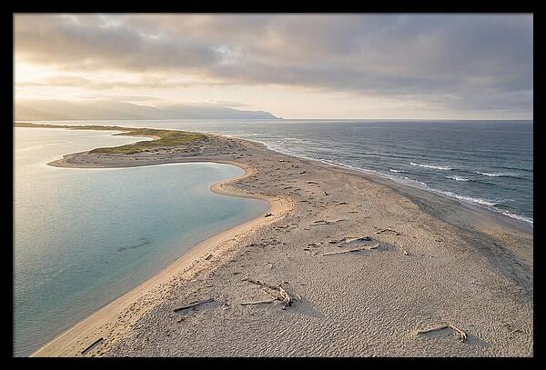 Sandy Spit Between Ocean And Lagoon