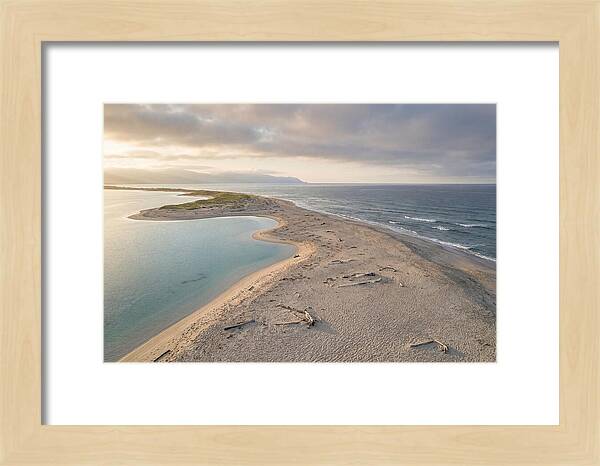 Sandy Spit Between Ocean And Lagoon