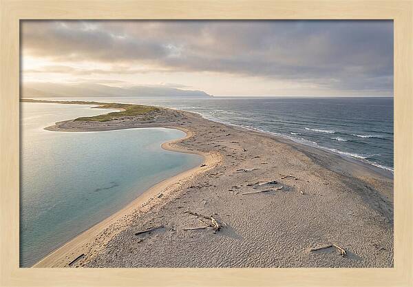 Sandy Spit Between Ocean And Lagoon