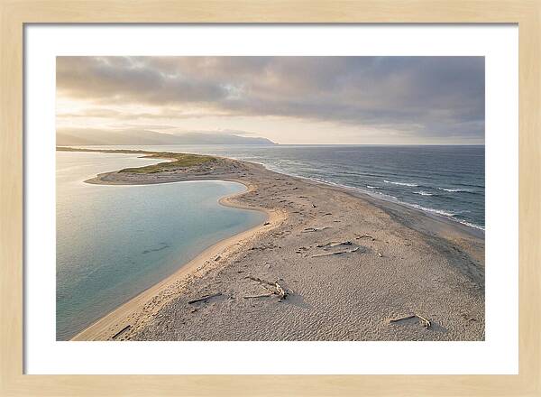 Sandy Spit Between Ocean And Lagoon