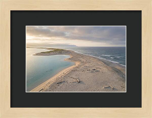Sandy Spit Between Ocean And Lagoon