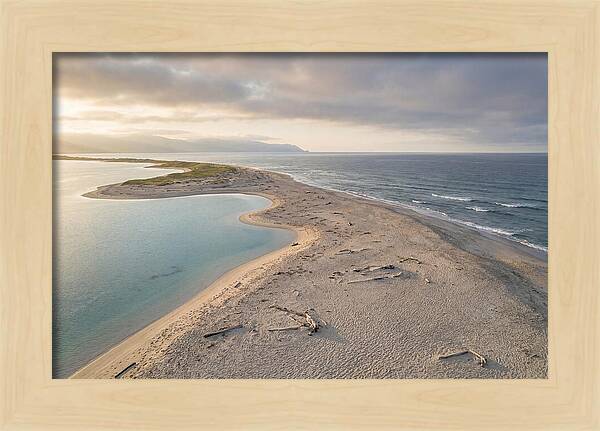Sandy Spit Between Ocean And Lagoon