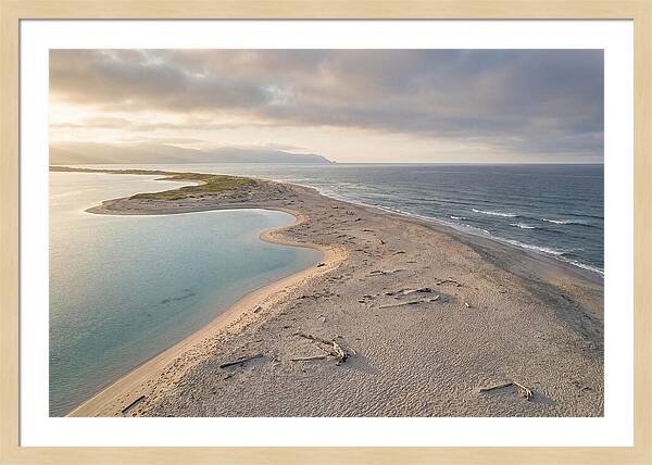 Sandy Spit Between Ocean And Lagoon