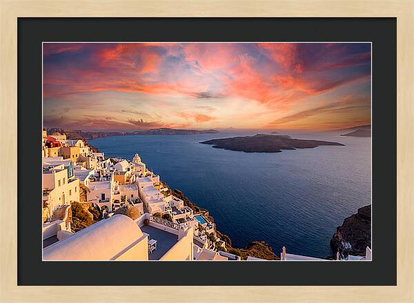Santorini Caldera Sunset View