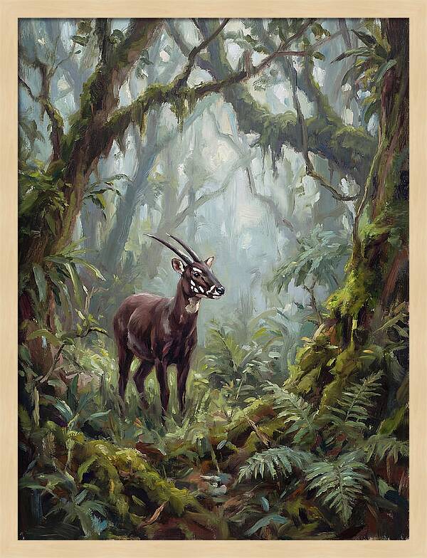 Saola In The Misty Forest