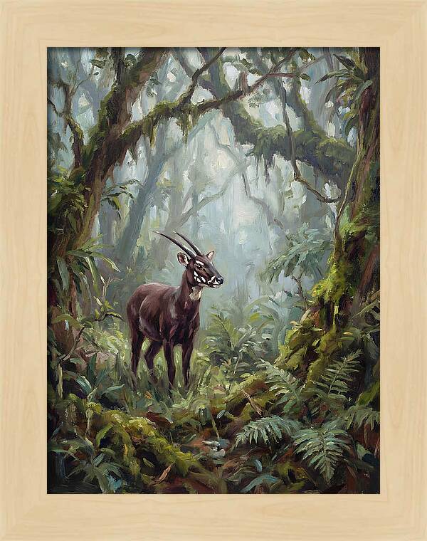 Saola In The Misty Forest