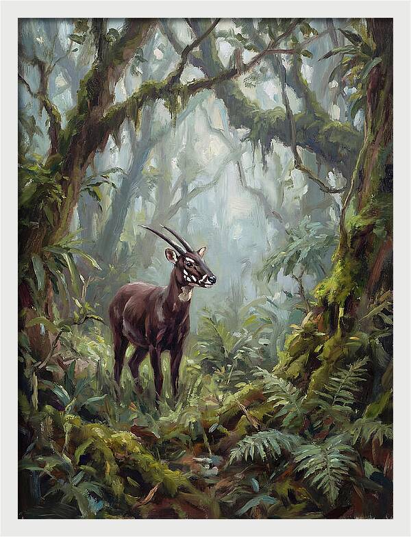 Saola In The Misty Forest