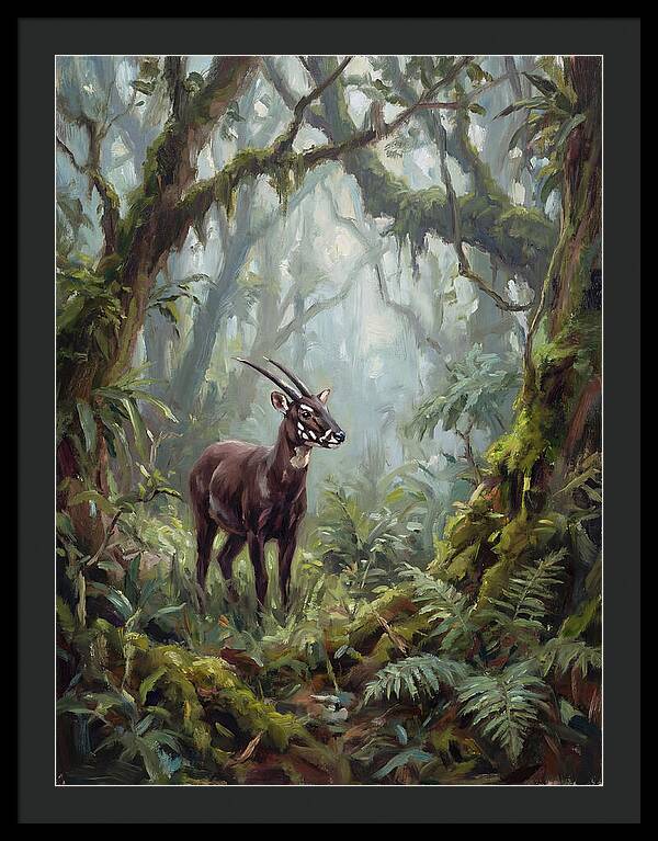 Saola In The Misty Forest