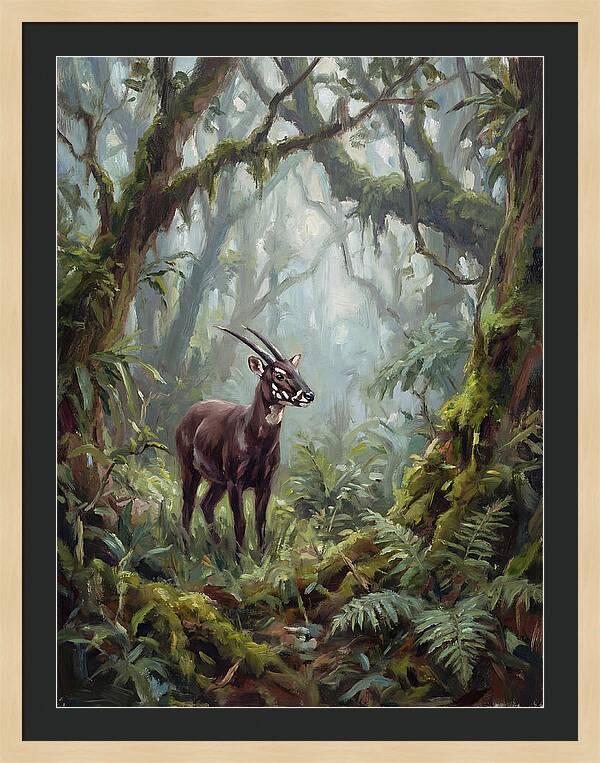 Saola In The Misty Forest