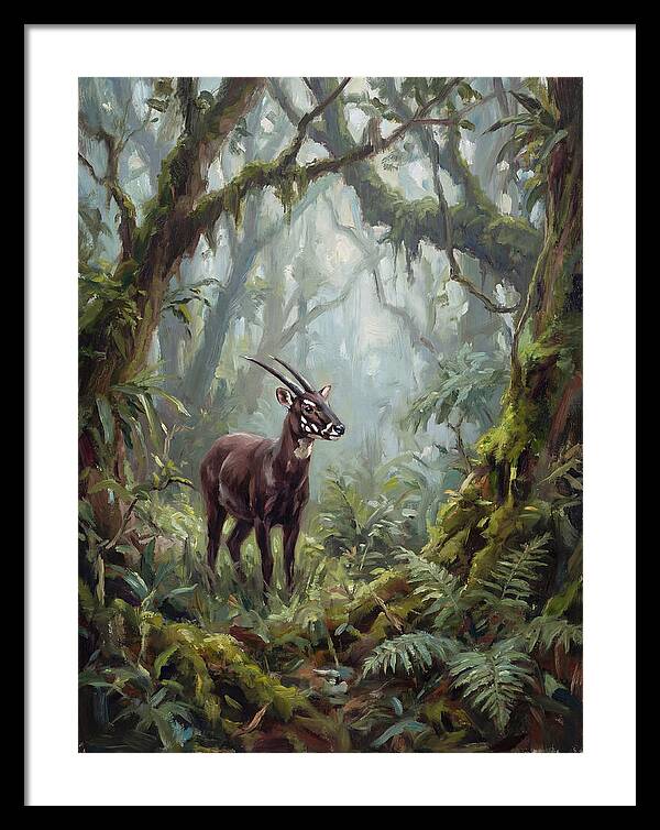 Saola In The Misty Forest