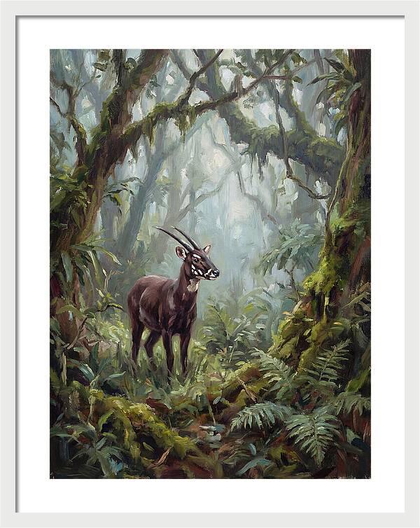 Saola In The Misty Forest