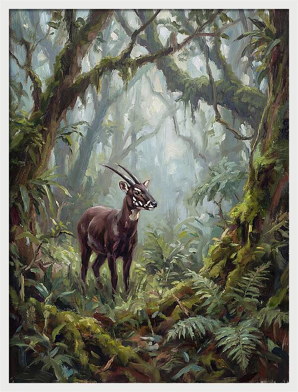 Saola In The Misty Forest