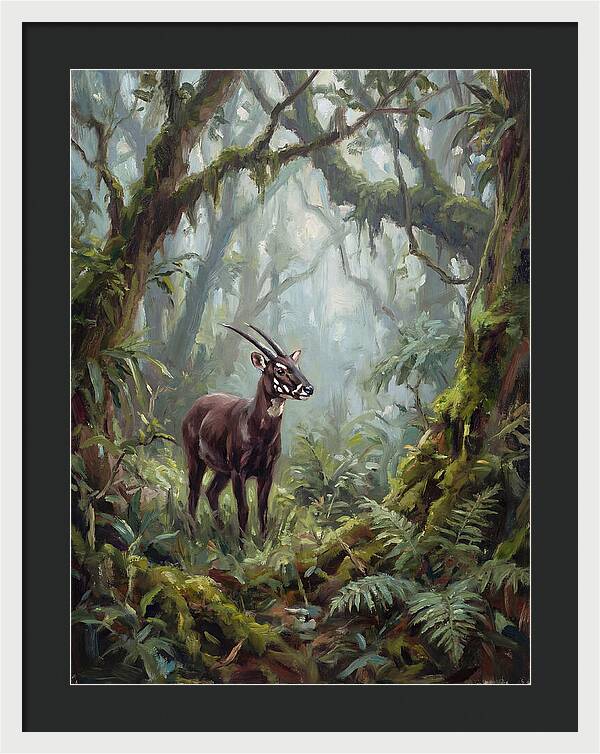 Saola In The Misty Forest
