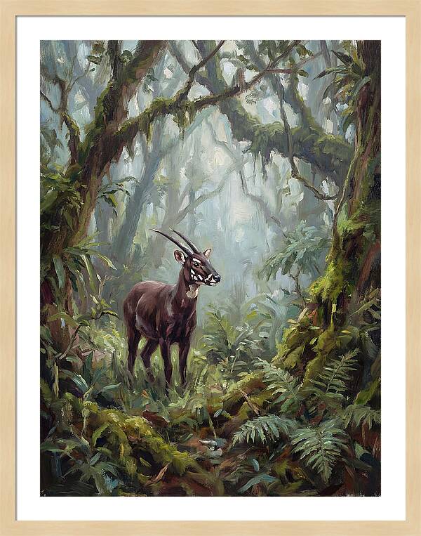 Saola In The Misty Forest