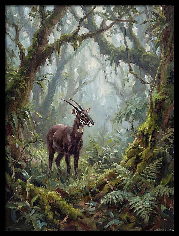 Saola In The Misty Forest