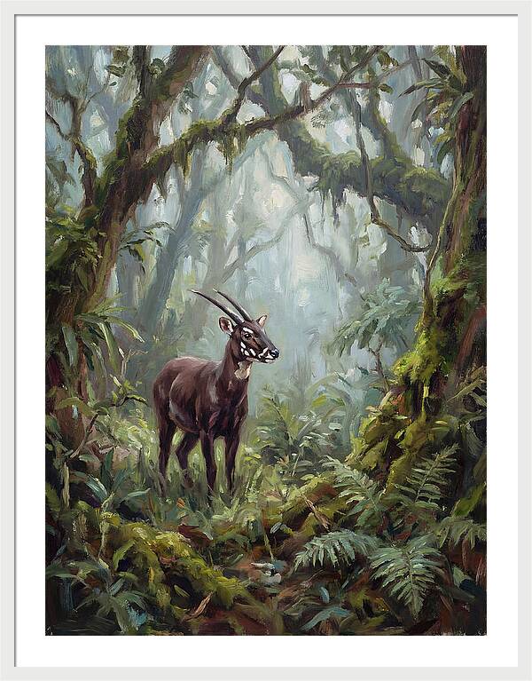 Saola In The Misty Forest