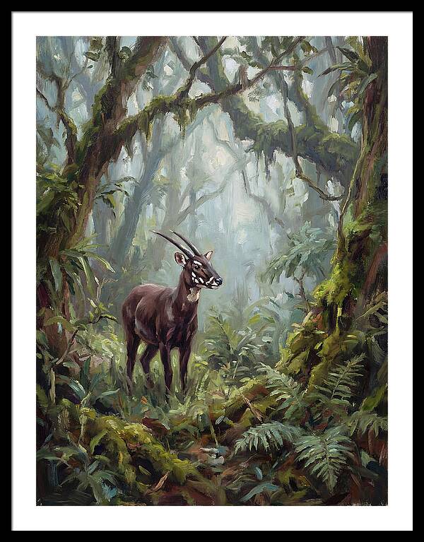 Saola In The Misty Forest
