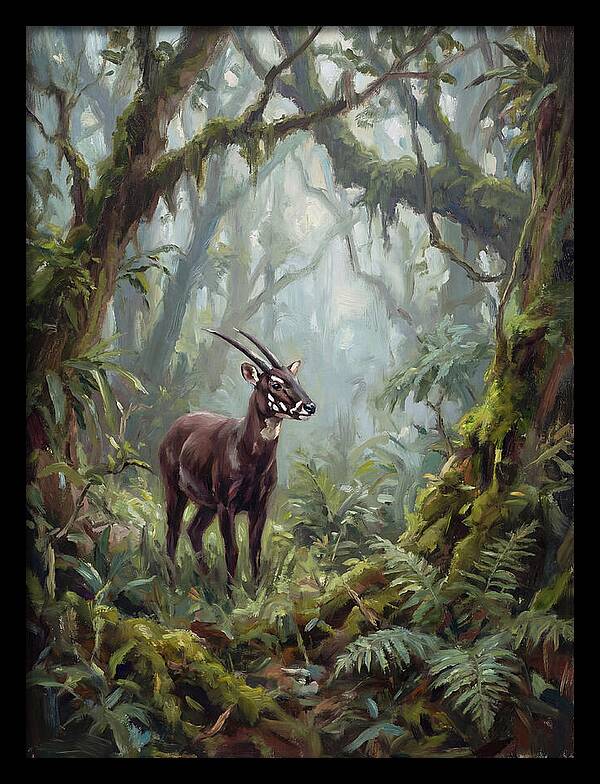 Saola In The Misty Forest