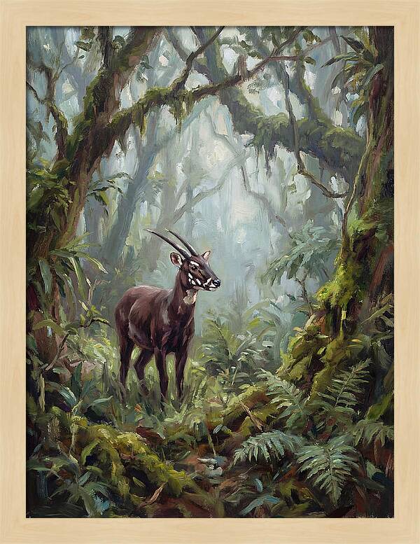 Saola In The Misty Forest