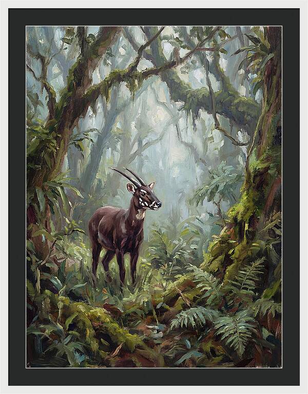 Saola In The Misty Forest