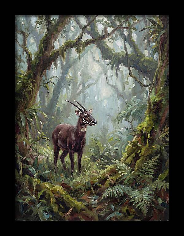 Saola In The Misty Forest