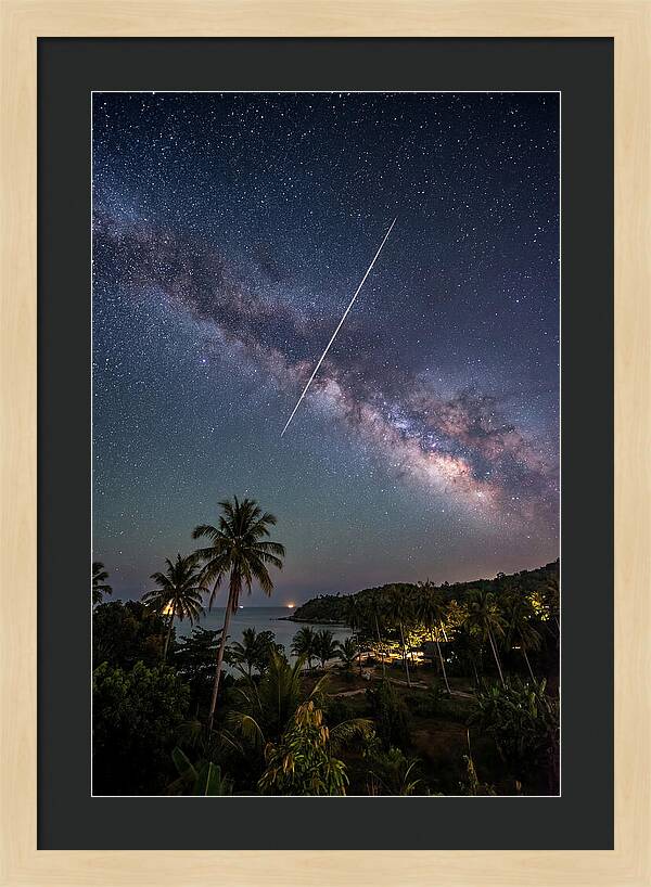 Satellite Trail Across The Milky Way