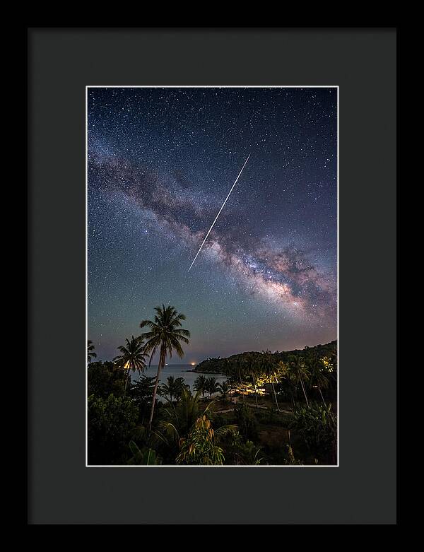 Satellite Trail Across The Milky Way