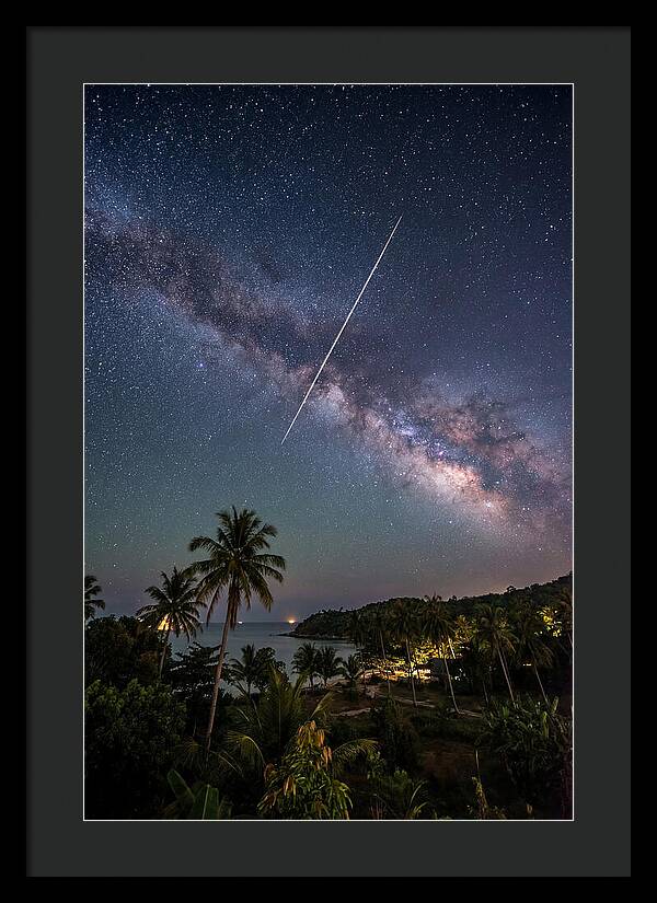 Satellite Trail Across The Milky Way