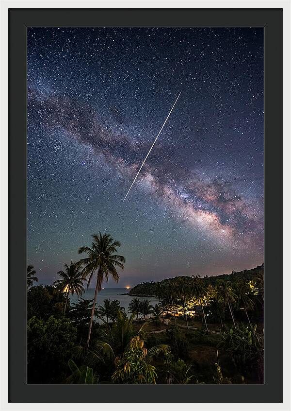 Satellite Trail Across The Milky Way