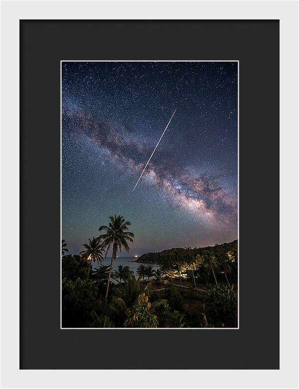 Satellite Trail Across The Milky Way