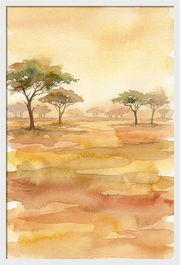 Savanna Serenity In Watercolor