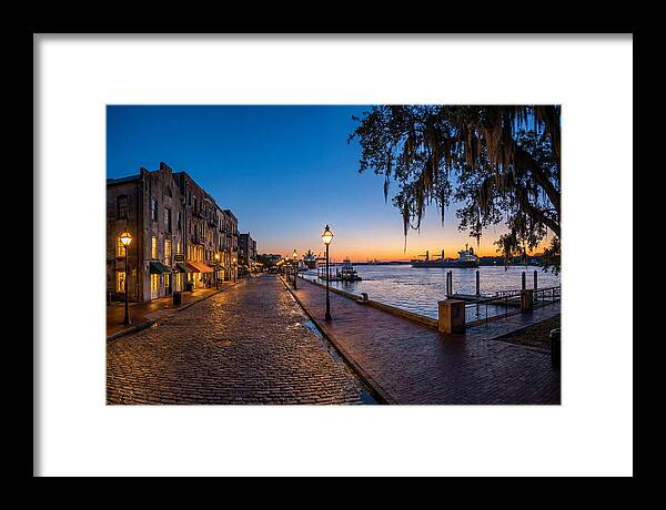 Savannah River Street At Blue Hour