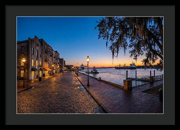 Savannah River Street At Blue Hour