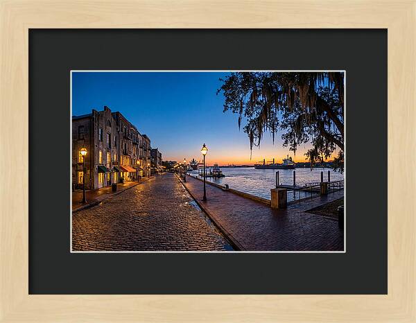 Savannah River Street At Blue Hour