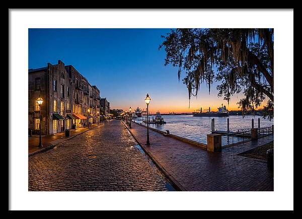 Savannah River Street At Blue Hour