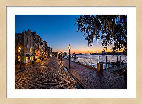 Savannah River Street At Blue Hour