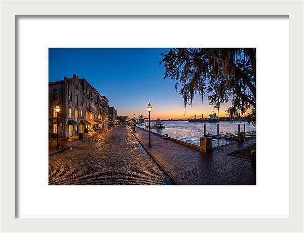 Savannah River Street At Blue Hour