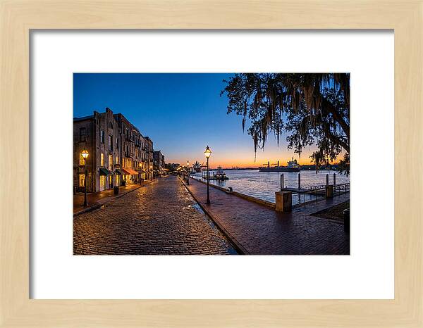 Savannah River Street At Blue Hour