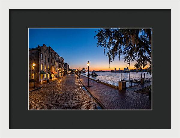 Savannah River Street At Blue Hour