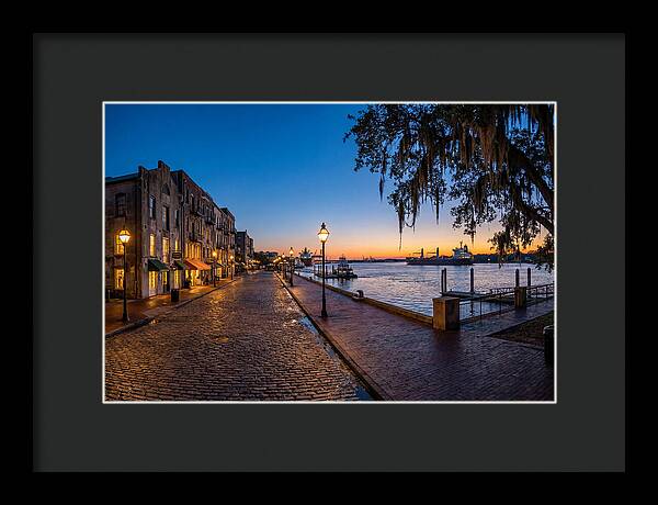 Savannah River Street At Blue Hour