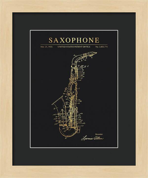 Saxophone Gold Patent Us2033774a