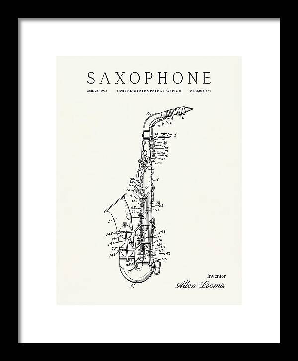 Saxophone Minimalist Patent Us2033774a