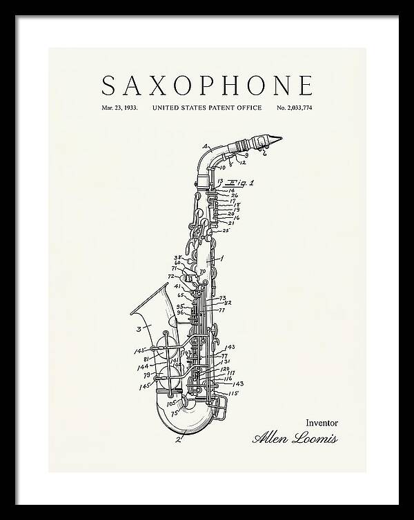 Saxophone Minimalist Patent Us2033774a