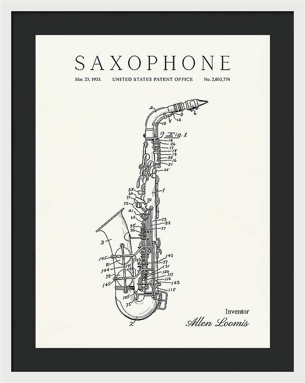 Saxophone Minimalist Patent Us2033774a