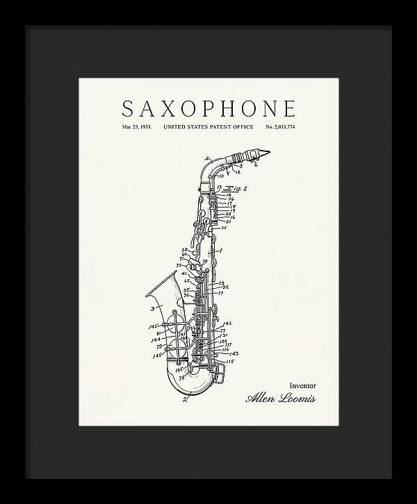 Saxophone Minimalist Patent Us2033774a