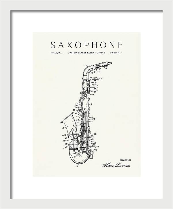 Saxophone Minimalist Patent Us2033774a