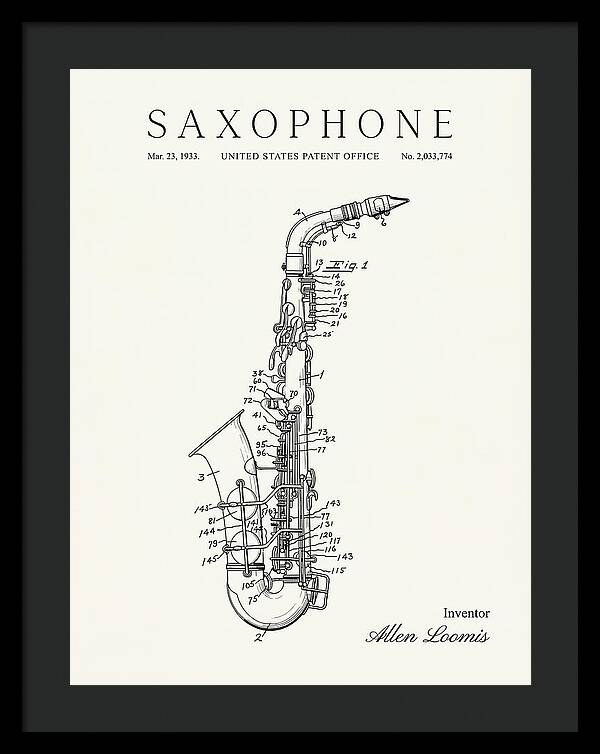 Saxophone Minimalist Patent Us2033774a