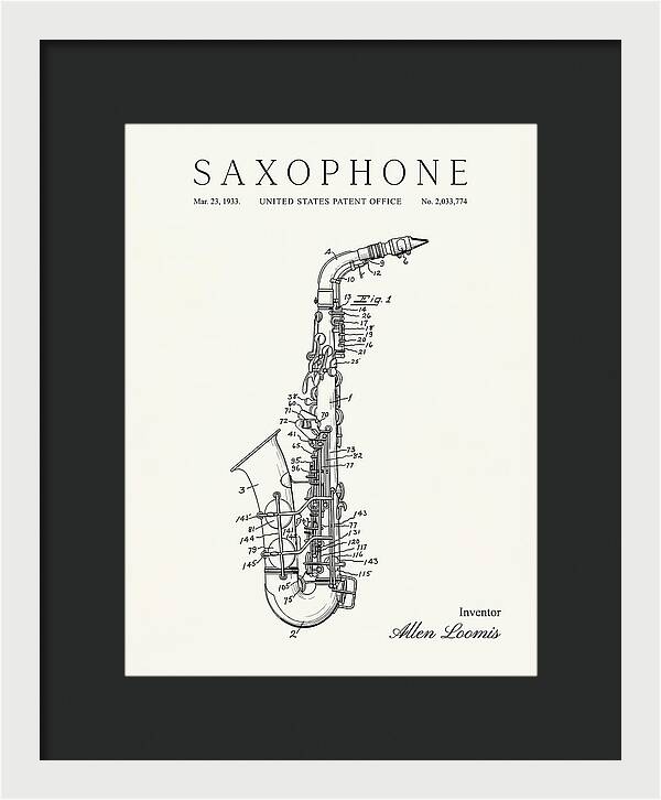 Saxophone Minimalist Patent Us2033774a