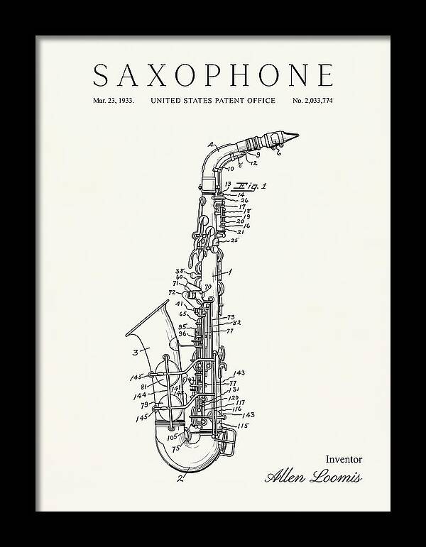 Saxophone Minimalist Patent Us2033774a