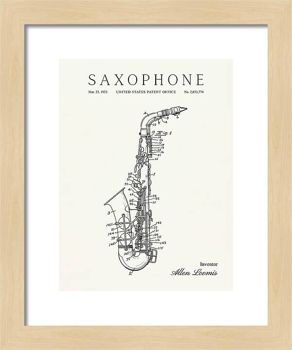 Saxophone Minimalist Patent Us2033774a